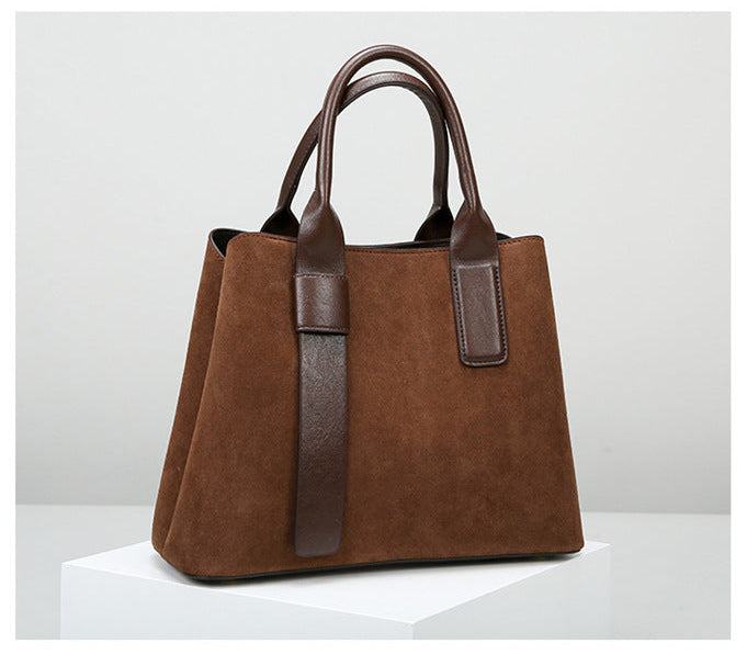 Handbags Autumn Winter Frosted Large Capacity Simple Office Soft Leather Handbag