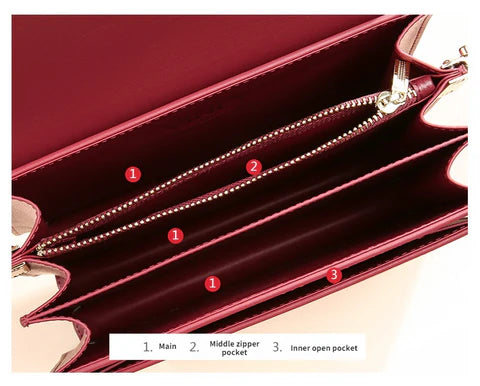 Small Genuine Leather Handbags Casual Square Shape Handbag
