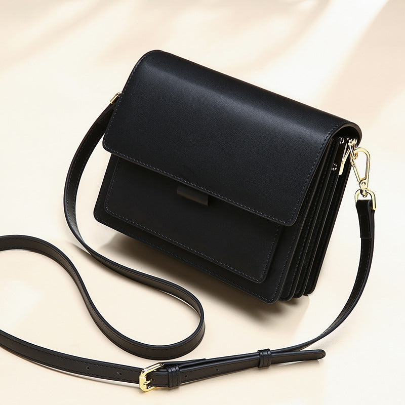Small Genuine Leather Handbags Casual Square Shape Handbag
