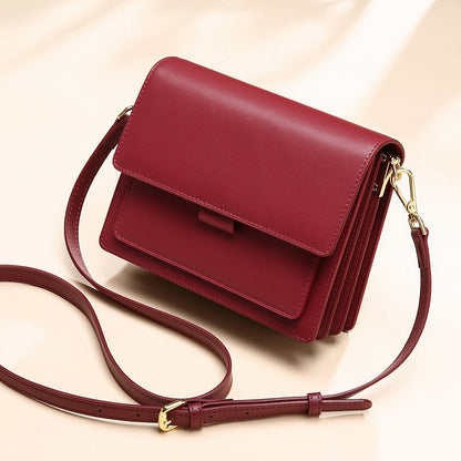 Small Genuine Leather Handbags Casual Square Shape Handbag