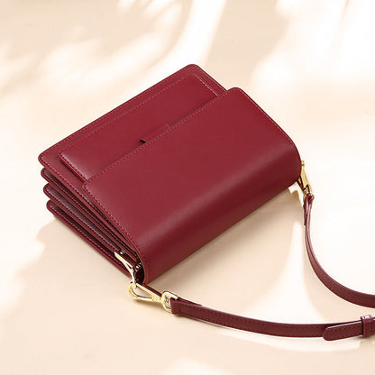 Small Genuine Leather Handbags Casual Square Shape Handbag