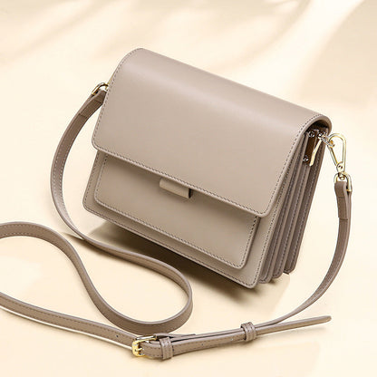 Small Genuine Leather Handbags Casual Square Shape Handbag