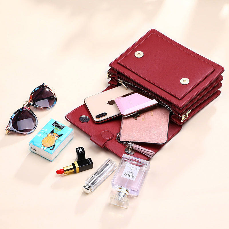 Small Genuine Leather Handbags Casual Square Shape Handbag