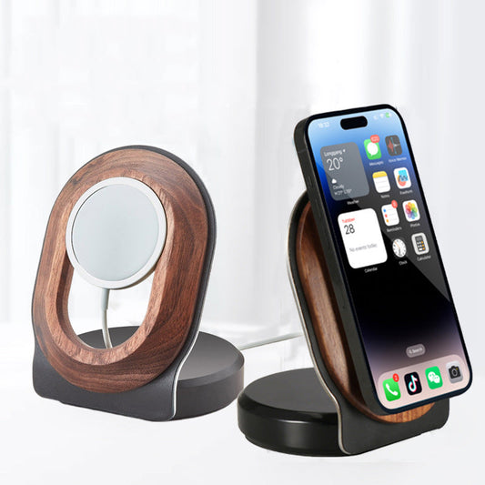 Wooden Desk Magnetic Charger - Wireless Charging Stand For Magsafe
