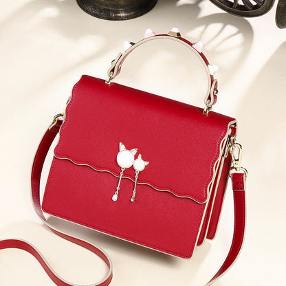 Genuine Leather Handbags Portable Fashion Simple Trendy All-match Handbag