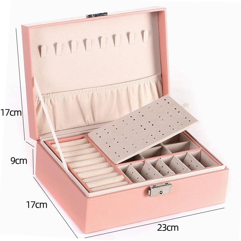 Double Layer Storage Box - Leather Jewelry Box