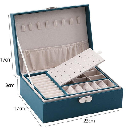 Double Layer Storage Box - Leather Jewelry Box