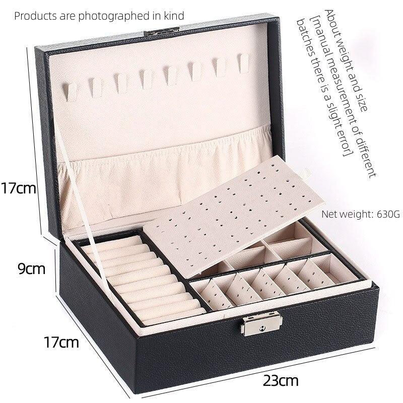 Double Layer Storage Box - Leather Jewelry Box