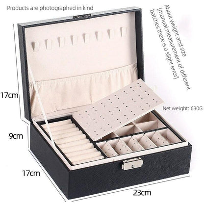 Double Layer Storage Box - Leather Jewelry Box