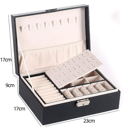 Double Layer Storage Box - Leather Jewelry Box