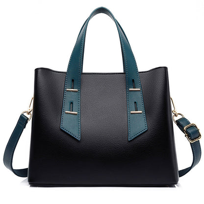 Simple Large Capacity Cross Body Soft Leather Handbag