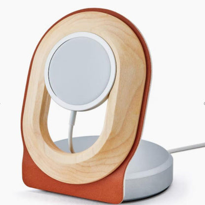 Wooden Desk Magnetic Charger - Wireless Charging Stand For Magsafe