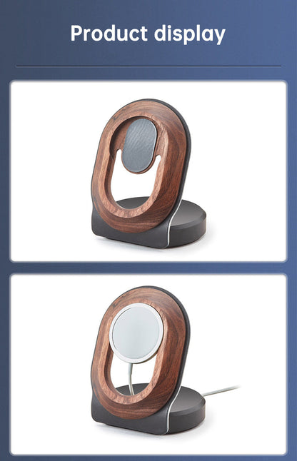 Wooden Desk Magnetic Charger - Wireless Charging Stand For Magsafe