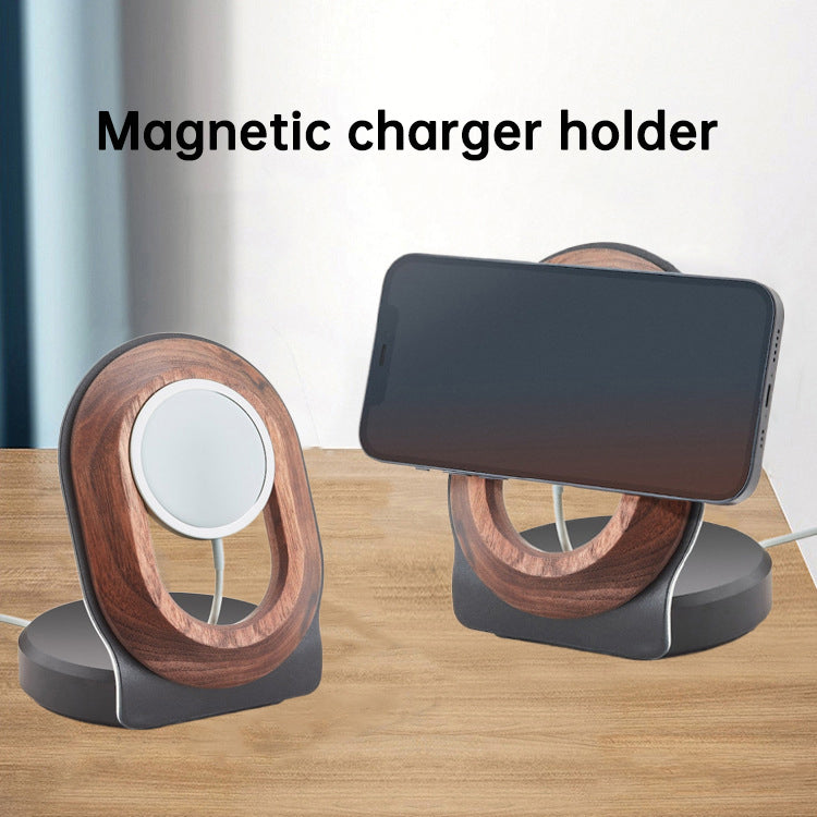 Wooden Desk Magnetic Charger - Wireless Charging Stand For Magsafe