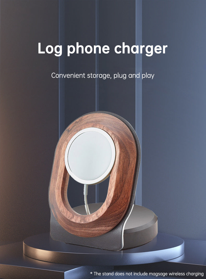 Wooden Desk Magnetic Charger - Wireless Charging Stand For Magsafe