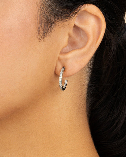 Sterling Silver Thin Bezel Statement Hoops