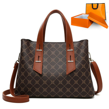 Simple Large Capacity Cross Body Soft Leather Handbag