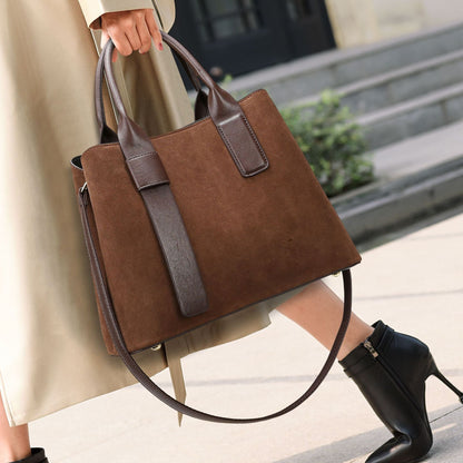 Handbags Autumn Winter Frosted Large Capacity Simple Office Soft Leather Handbag