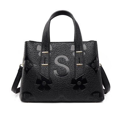 Simple Large Capacity Cross Body Soft Leather Handbag