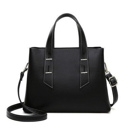 Simple Large Capacity Cross Body Soft Leather Handbag