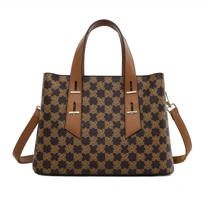Simple Large Capacity Cross Body Soft Leather Handbag