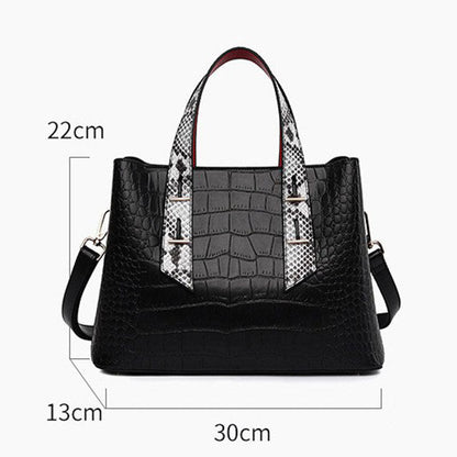 Simple Large Capacity Cross Body Soft Leather Handbag