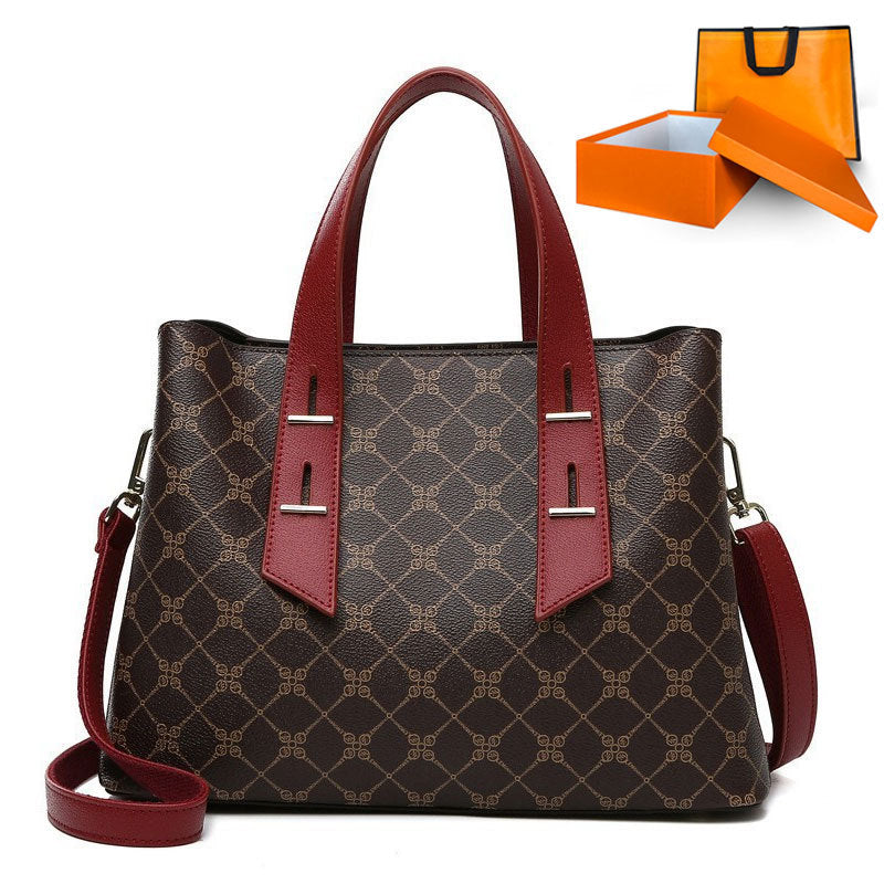 Simple Large Capacity Cross Body Soft Leather Handbag
