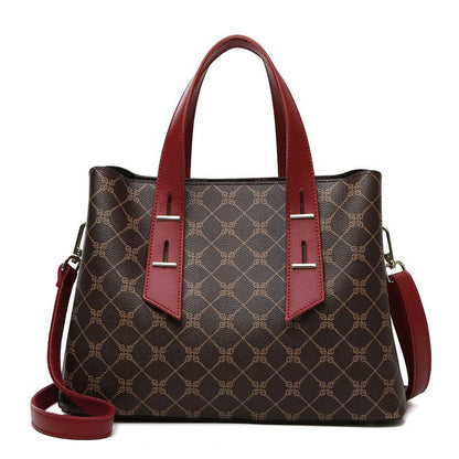 Simple Large Capacity Cross Body Soft Leather Handbag