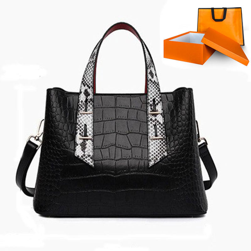 Simple Large Capacity Cross Body Soft Leather Handbag