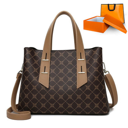 Simple Large Capacity Cross Body Soft Leather Handbag