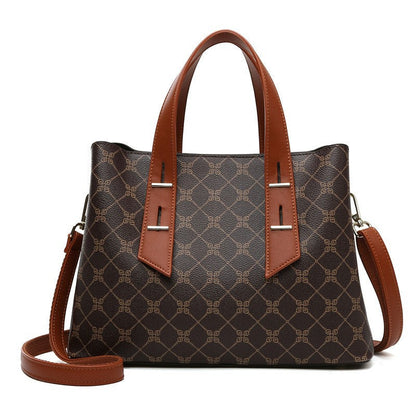 Simple Large Capacity Cross Body Soft Leather Handbag