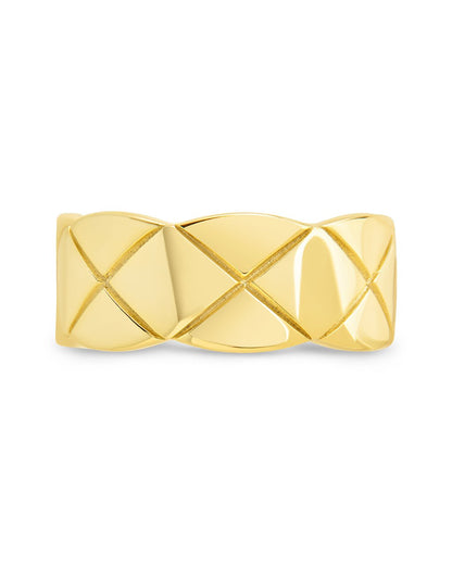 Sterling Silver Audrey Quilted Textured Ring