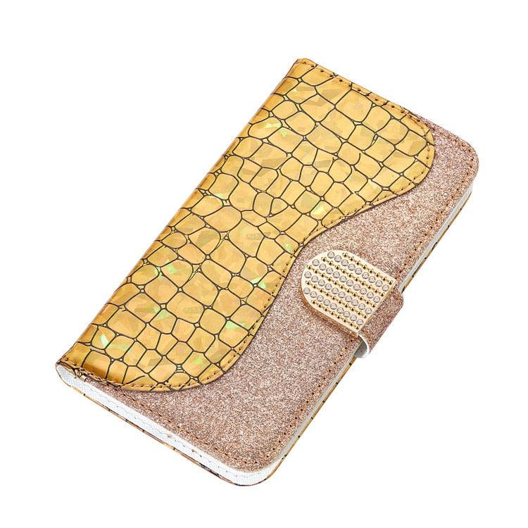Glitter Leather Case Cover For iPhone