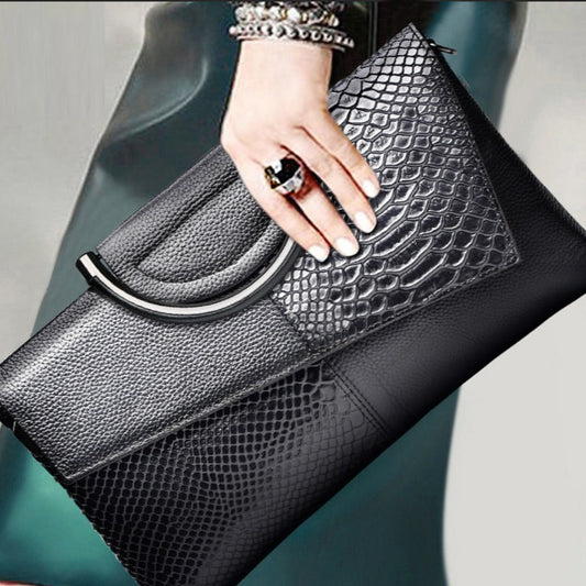 Evening Clutch Large Capacity Banquet Crocodile Pattern 's Fashion Temperament