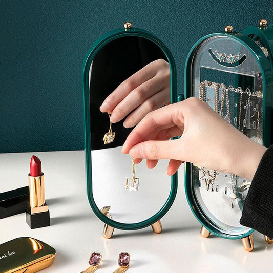 Desktop Jewelry Storage Box Multilayer - Dust proof Holder Case for Women Jewelry Organizer