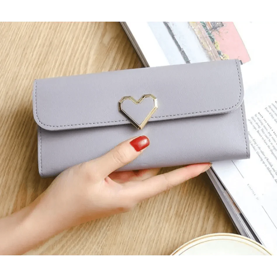 Durable Purses Luxury Love Heart Wallets For Ladies