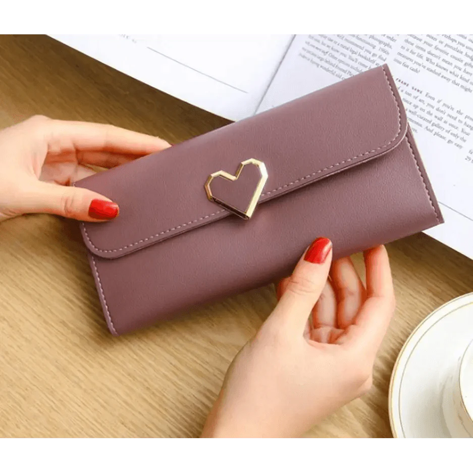 Durable Purses Luxury Love Heart Wallets For Ladies