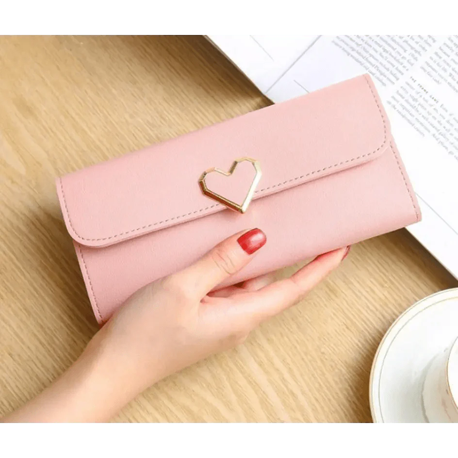 Durable Purses Luxury Love Heart Wallets For Ladies