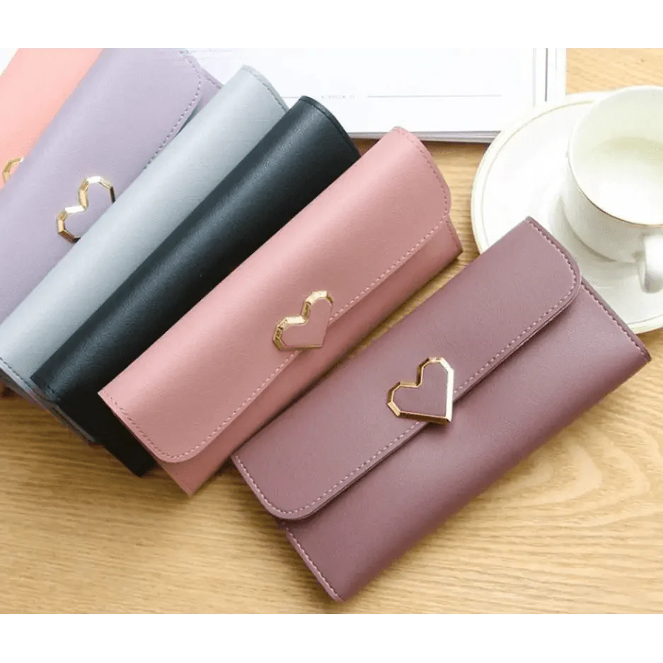 Durable Purses Luxury Love Heart Wallets For Ladies