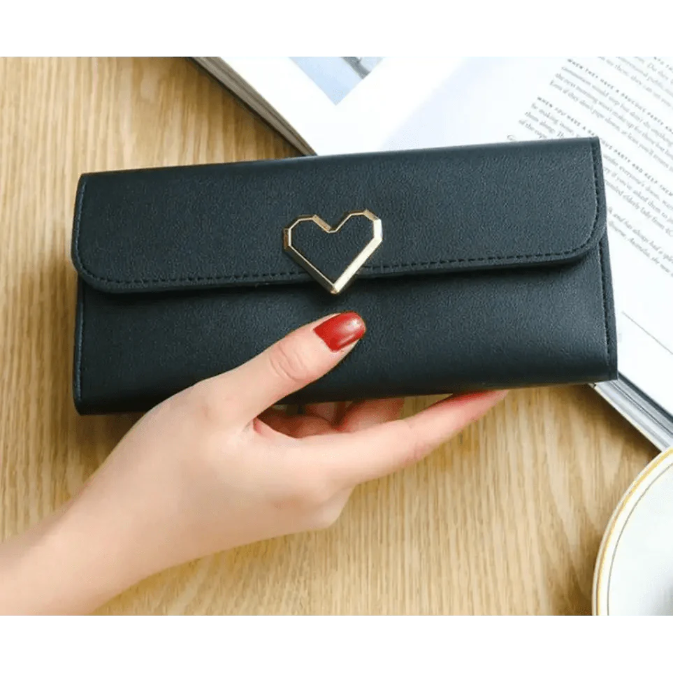 Durable Purses Luxury Love Heart Wallets For Ladies
