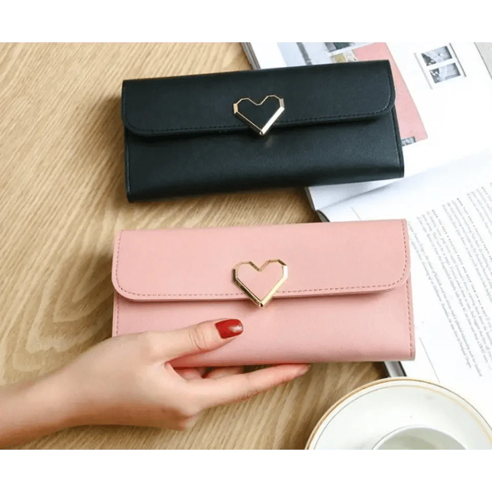 Durable Purses Luxury Love Heart Wallets For Ladies