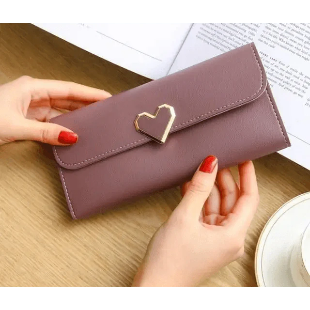 Durable Purses Luxury Love Heart Wallets For Ladies