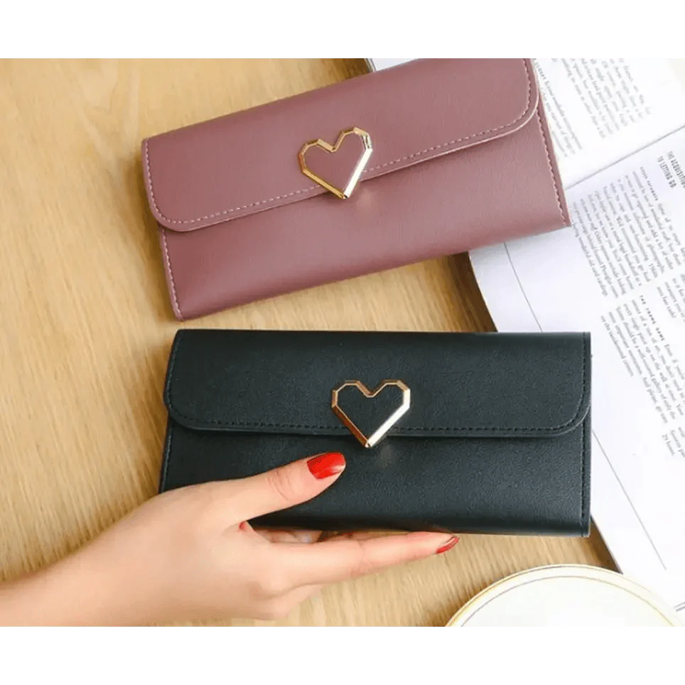 Durable Purses Luxury Love Heart Wallets For Ladies