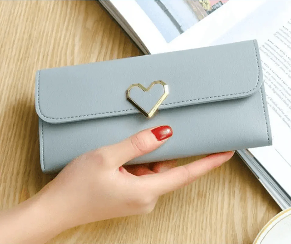 Durable Purses Luxury Love Heart Wallets For Ladies