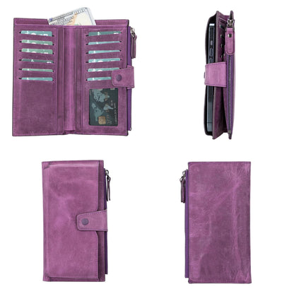 Riverton Women's Leather Wallet with Cell Phone Section