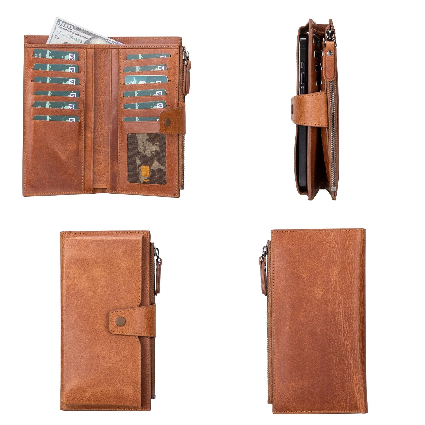 Riverton Women's Leather Wallet with Cell Phone Section